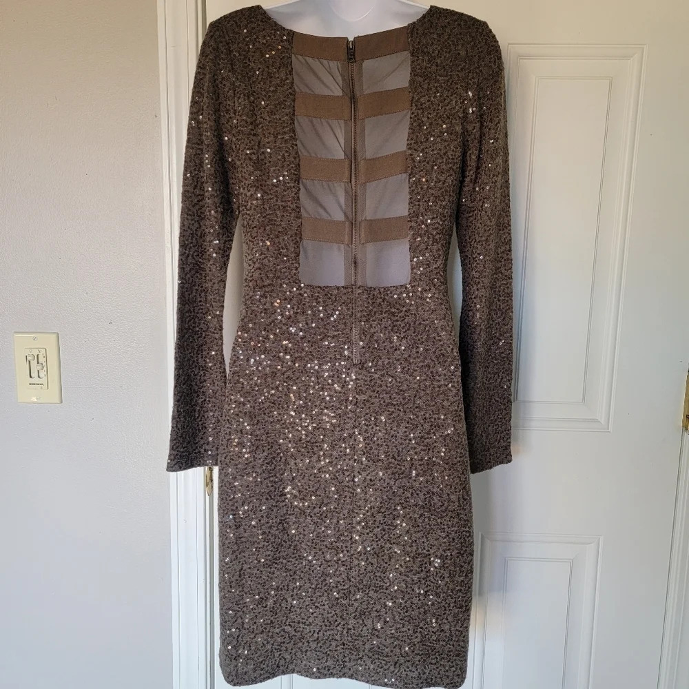 Alice And Olivia Nola Sequin Mesh Back Dress S - Picture 3 of 12